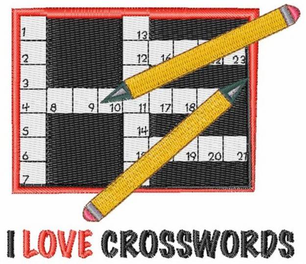 Picture of I Love Crosswords Machine Embroidery Design