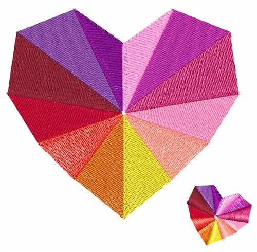Rainbow Heart Machine Embroidery Design