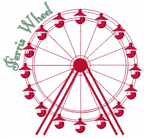 Ferris Wheel Ride Machine Embroidery Design