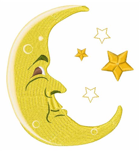 Man In The Moon Machine Embroidery Design