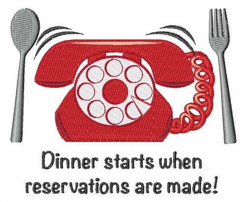 Dinner Starts Machine Embroidery Design