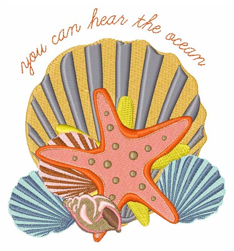 Hear The Ocean Machine Embroidery Design