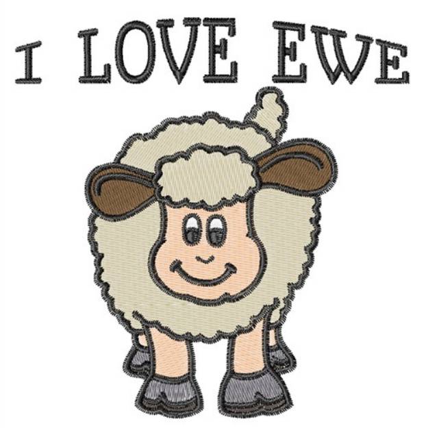 Picture of I Love Ewe Machine Embroidery Design