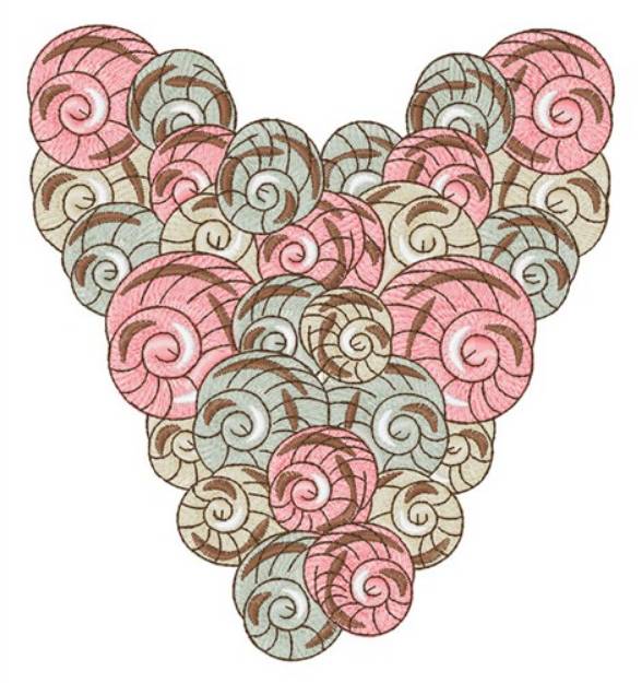 Picture of Shell Heart Machine Embroidery Design