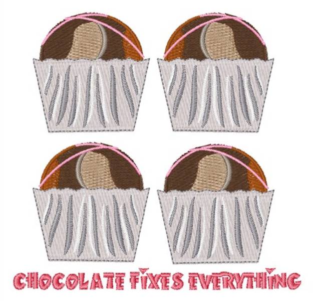 Picture of Chocolate Fixes Machine Embroidery Design