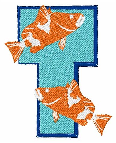 Double Fish T Machine Embroidery Design