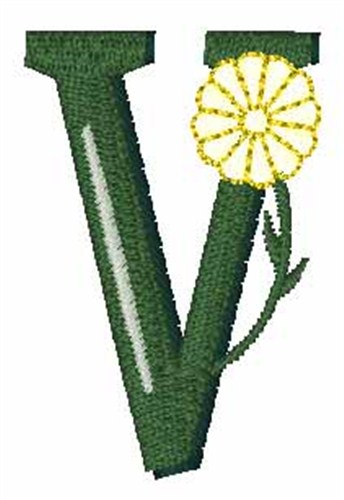 Yellow Flower v Machine Embroidery Design