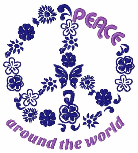Peace Around The World Machine Embroidery Design