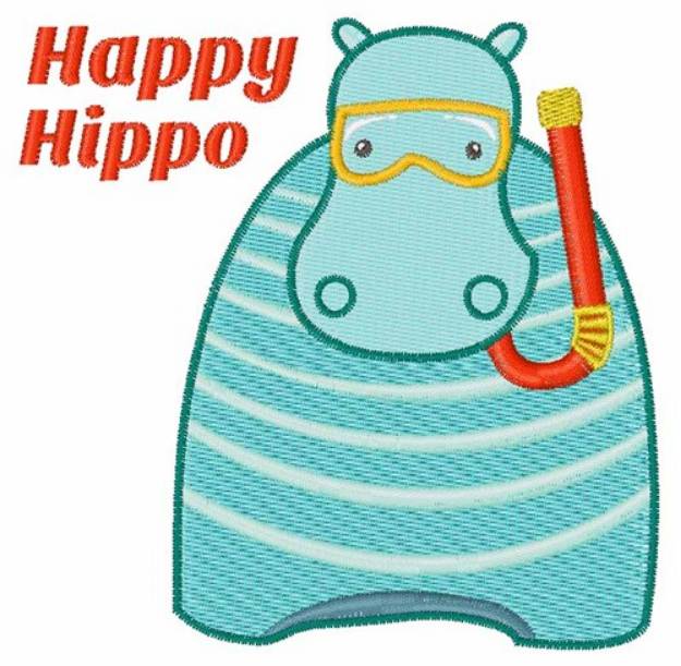 Picture of Happy Hippo Machine Embroidery Design