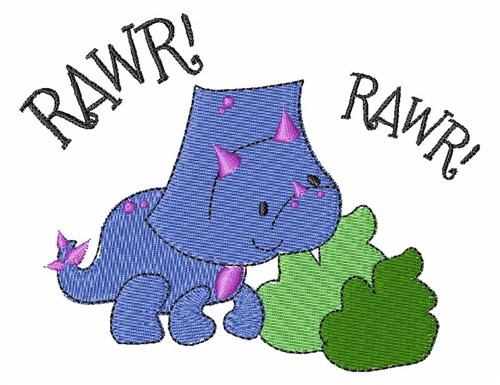 Rawr Dinosaur Machine Embroidery Design