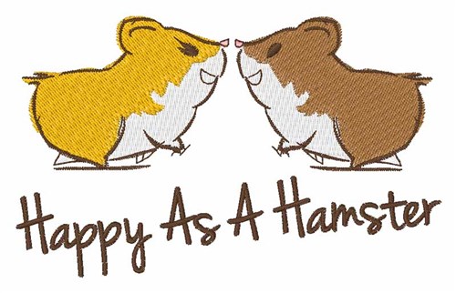 Happy Hamster Machine Embroidery Design