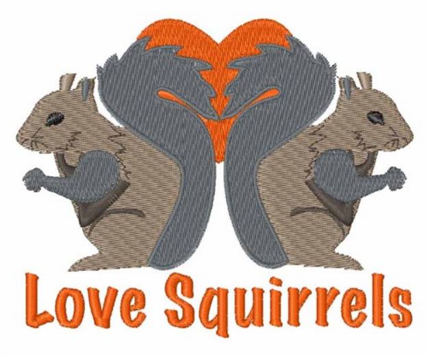 Picture of Love Squirrels Machine Embroidery Design