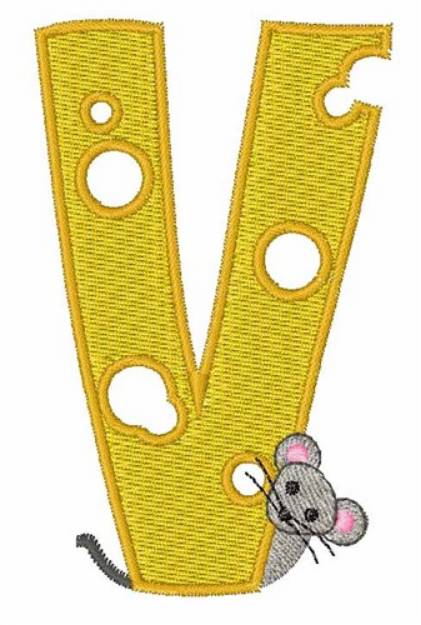 Picture of Mouse Cheese V Machine Embroidery Design