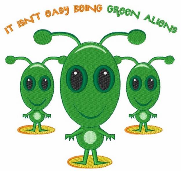 Picture of Green Aliens Machine Embroidery Design