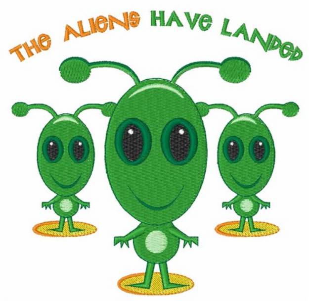 Picture of Aliens Landed Machine Embroidery Design