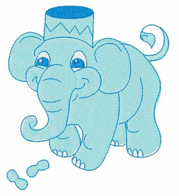 Picture of Elephant Peanuts Machine Embroidery Design