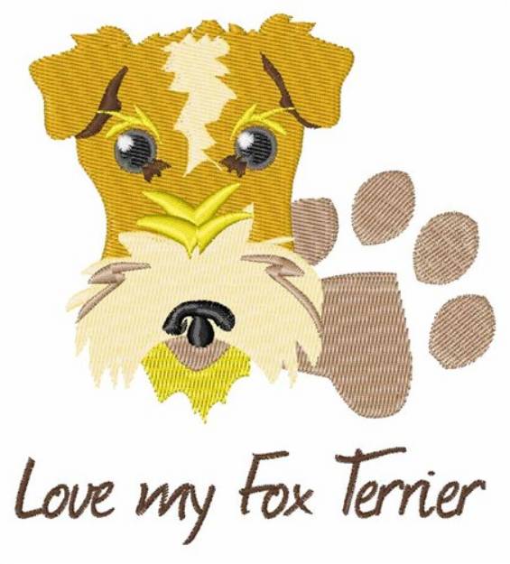 Picture of Love my Fox Terrier Machine Embroidery Design