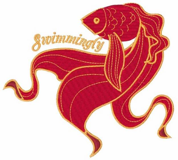 Picture of Swimmingly Koi Machine Embroidery Design