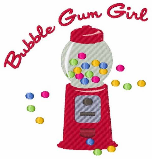 Picture of Bubble Gum Girl Machine Embroidery Design