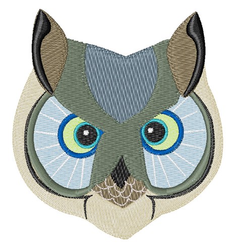 Owl Head Machine Embroidery Design