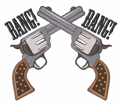 Bang Pistol Machine Embroidery Design