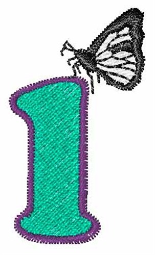 Butterfly Lowercase L Machine Embroidery Design