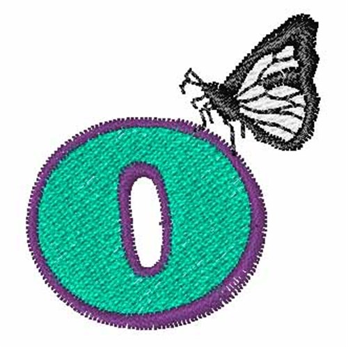 Butterfly Lowercase O Machine Embroidery Design