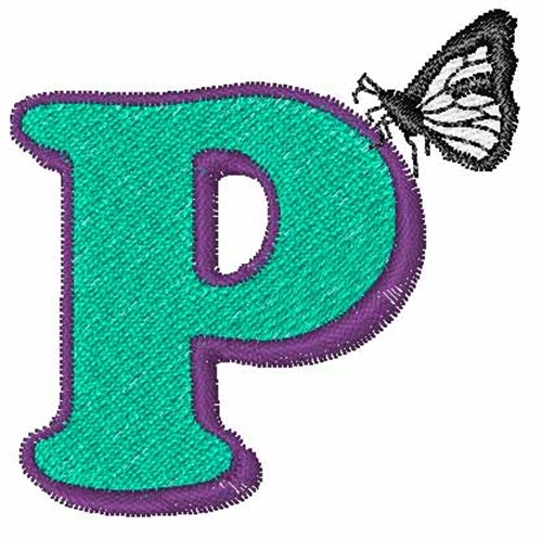 Butterfly-Font P Machine Embroidery Design