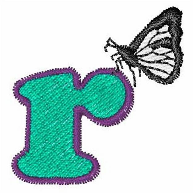 Picture of Butterfly Lowercase R Machine Embroidery Design