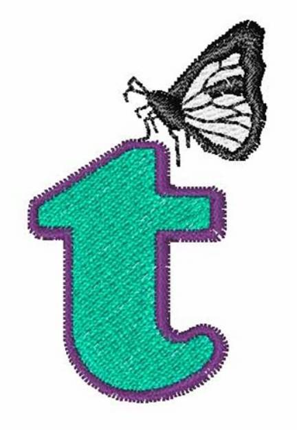 Picture of Butterfly Lowercase T Machine Embroidery Design