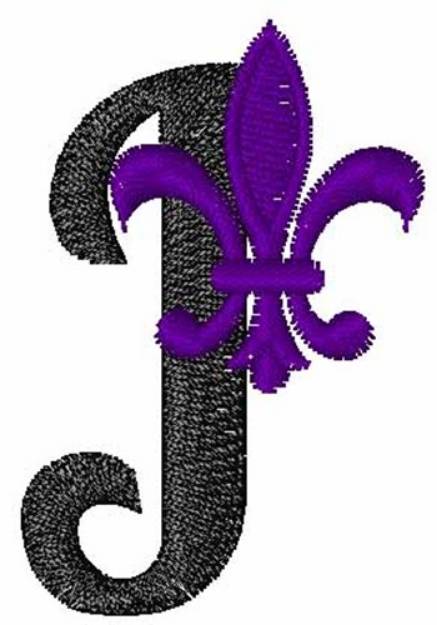 Picture of Fleur-De-Lis-Font J Machine Embroidery Design