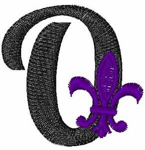 Picture of Fleur-De-Lis-Font O Machine Embroidery Design