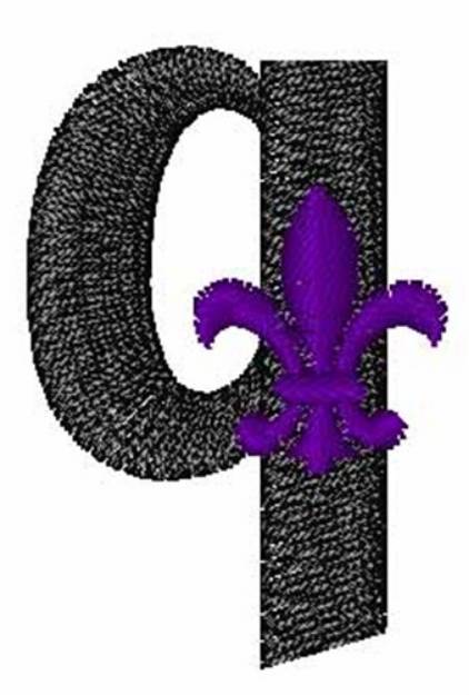 Picture of Fleur-De-Lis-Font q Machine Embroidery Design