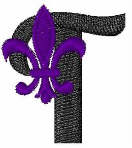 Picture of Fleur-De-Lis-Font T Machine Embroidery Design