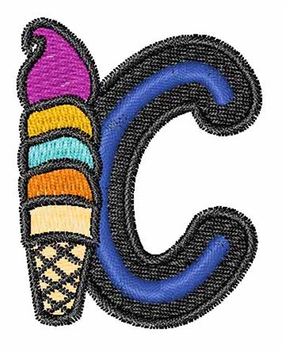 Ice-Cream-Font C Machine Embroidery Design