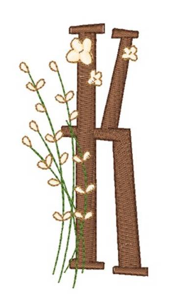 Picture of Pink Flowers K Machine Embroidery Design