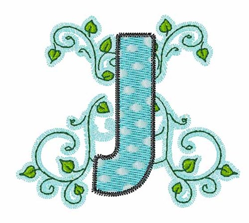 Vine J Machine Embroidery Design
