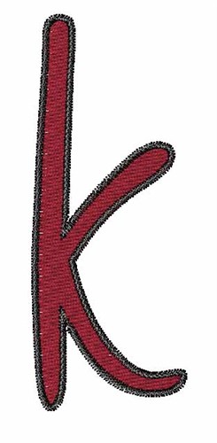 Curvy Handwriting K Machine Embroidery Design