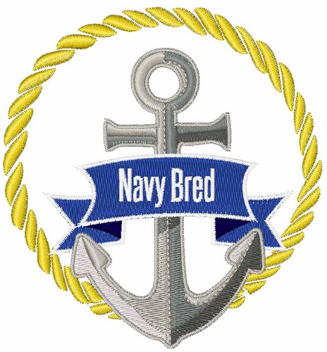 Navy Bred Machine Embroidery Design