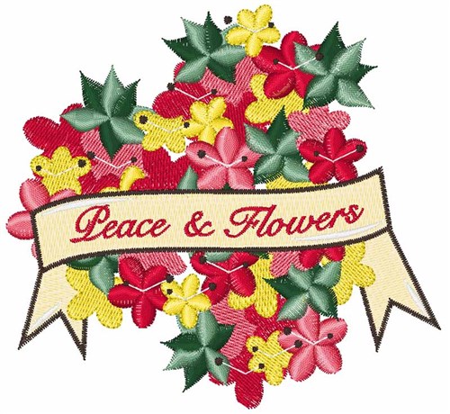 Peace & Flowers Machine Embroidery Design