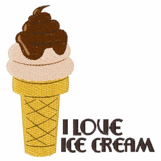 Picture of Love Ice Cream Machine Embroidery Design