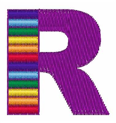 Xylophone Font R Machine Embroidery Design