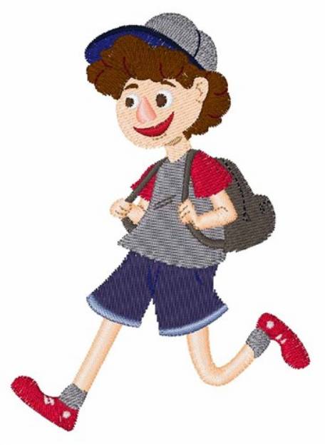 Picture of School Boy Machine Embroidery Design