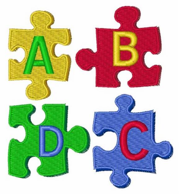 Picture of Puzzle Letters Machine Embroidery Design