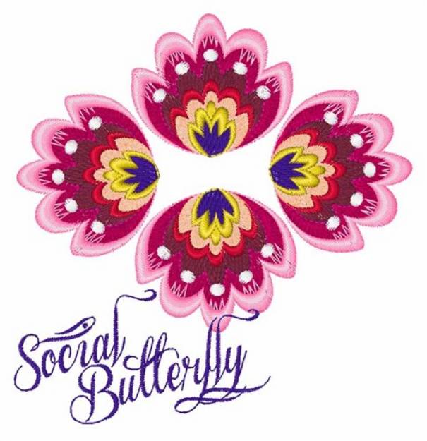 Picture of Social Butterfly Machine Embroidery Design