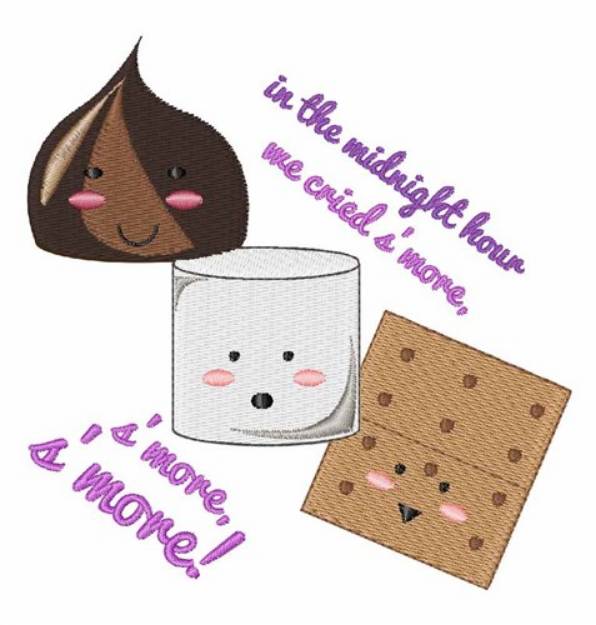 Picture of Me Cried Smore Machine Embroidery Design