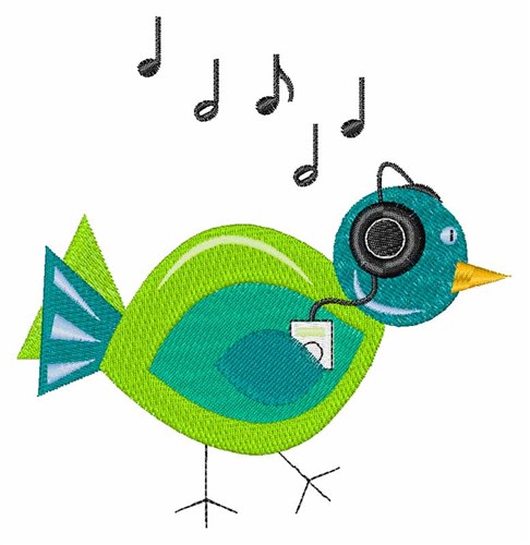 Music Bird Machine Embroidery Design