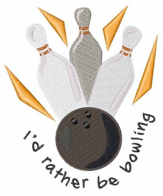 Picture of Rather Be Bowling Machine Embroidery Design