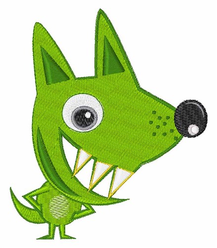 Green Monster Dog Machine Embroidery Design