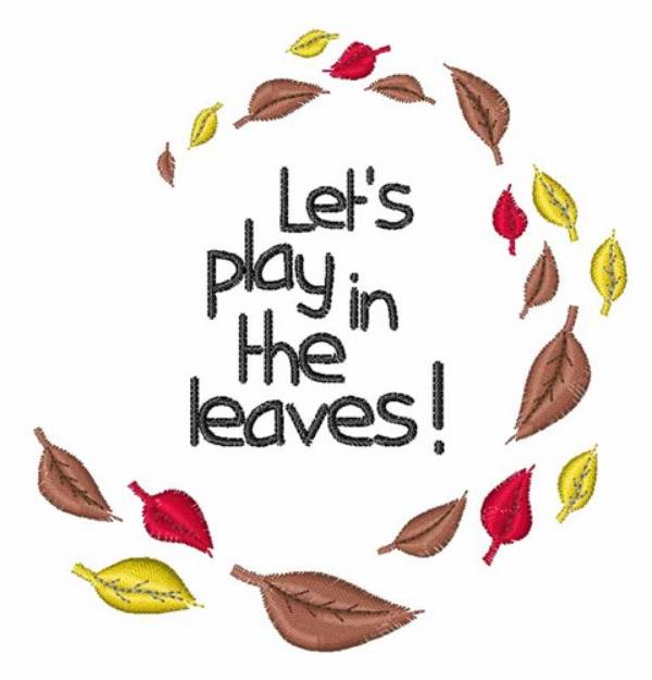 Picture of Play In Leaves Machine Embroidery Design